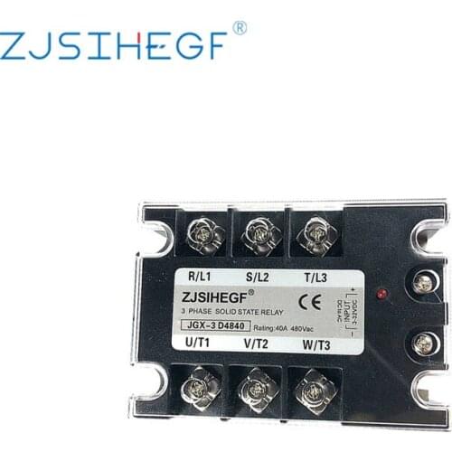 JGX-3 4840DA Three Phase Solid State Relay SSR With For 3phase 40A SSR 3-32VDC 24-480AAC REX -C100 Temperature Controller