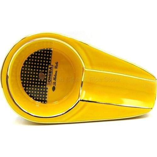 COHIBA Wholesale Price Ceramic Cigar Ashtray Ashtrays Pocket Travel Cigarette Ash Tray 1 Holder Pocket Portable Ashtray