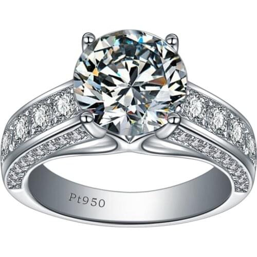 Exquisite 2 Carat 8mm White Zirconia Opening Ring Love Promise Rings for Women Ladies Wedding Party Fashion Jewelry Gift N3T759