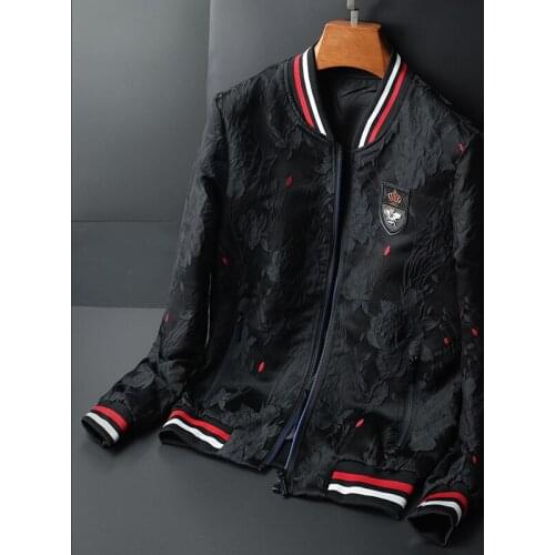 Men Black Jacket Spring Slim Fit Jacquard Bomber Jacket Coat Men High Quality 6xl Chaqueta Hombre Casual Bomber Outfit Vintage