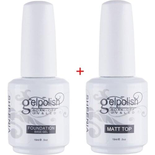 Gross weight 130g MATT TOP and Base Coat total 30ml Soak off Base Coat Foundation without Sticky Layer MATT TOP Coat Nail Gel