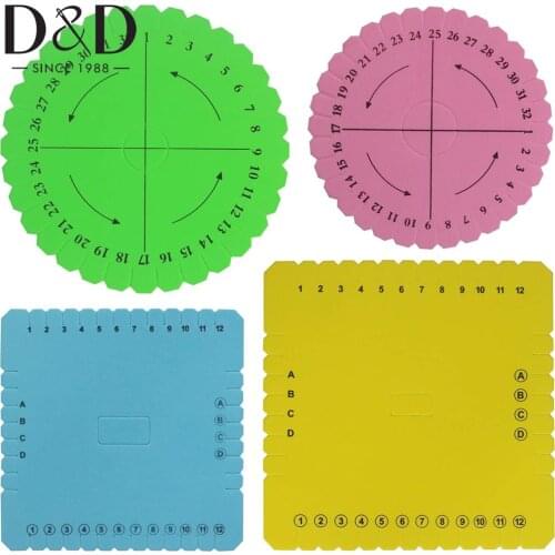 Mixed 4pcs Bracelet Knitting Kumihimo Disc Disk Tray Braided Rope Knot Round Square Handmade Knitting Tool Board Kumihimo Disks