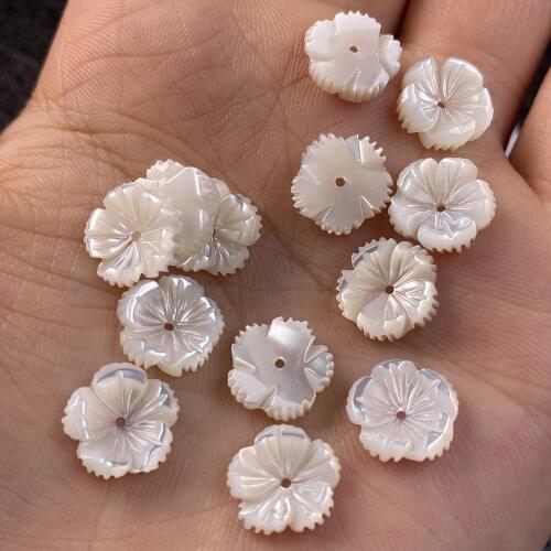 Natural Shell Beads Mother Of Pearl Flower-shaped Loose Bead For Jewelry Making Bracelet Earring Handiwork Sewing Accessory