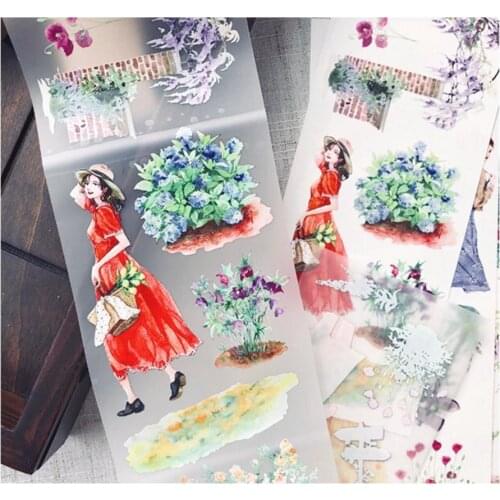 Relaxing Girl Washi Tapes Bullet Journal Masking Tape Adhesive Tape DIY Scrapbooking Washi Stickers