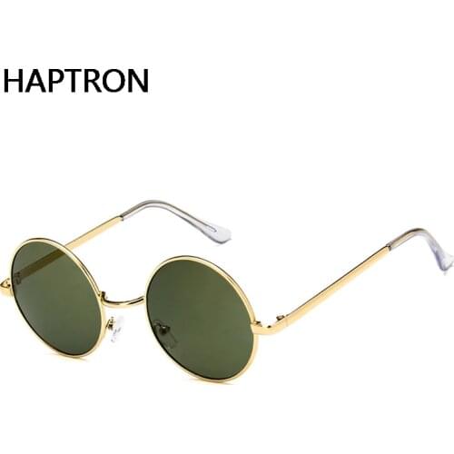 HAPTRON fashion clear sunglasses Metal Sunglasses Men Round Sunglass Steampunk Eyewear Female Vintage Mens color SunGlasses