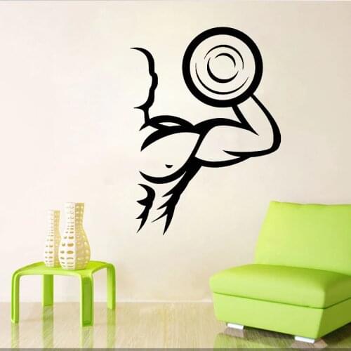 Gym Sports Wall Stickers Art Bodybuilding Fitness Wall Decals Vinyl Art Murals Strong Body Pattern Decoration Wallpaper Poster