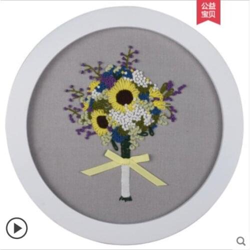 Ancient Style Stereo Embroidery European embroidery kit simple three-dimensional embroidery Ribbon kit embroidery needlework