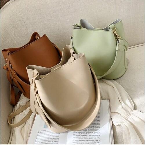 Korean Shoulder Messenger Bag Simple New Luxury Women Handbags PU Leather Purse Holder Bag