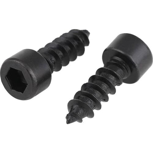 50pcs M2 M2.6 M3 M3.5 M4 Self Tapping Screw Model Screws Black Carbon Steel Hex Socket Cap Head Sliding Door Speaker Screw