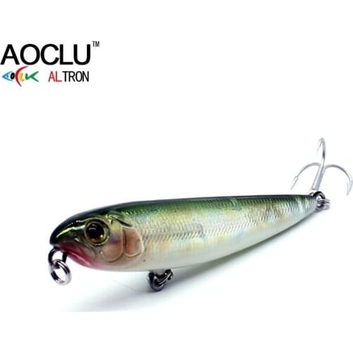 AOCLU wobblers Pencil lure 5 Colors 60mm 3.4g Hard Bait Popper Fishing lures Bass Fresh Salt water VMC hooks free shipping