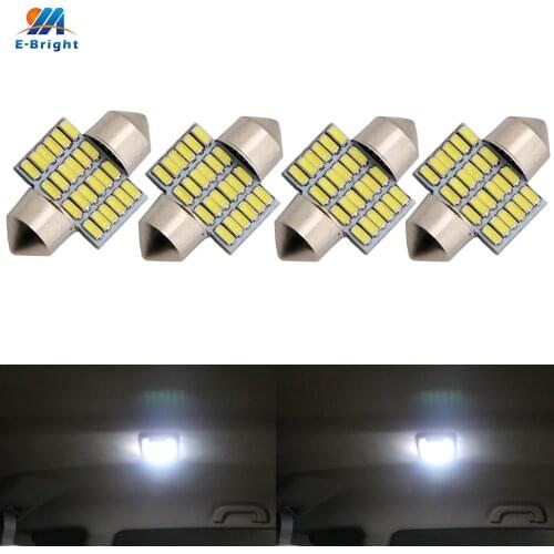 YM E-Bright 4PCS C5W Interior Bulbs 28mm 31mm 3014 24 SMD 6500K 7065 DE3021 DE3022 LED Festoon Dome Map Lights Trunk Lamp White