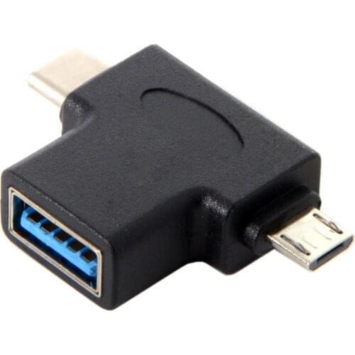 Zihan USB 3.1 Type-C & Micro USB Combo to USB 2.0 A Female OTG Data Host Adapter