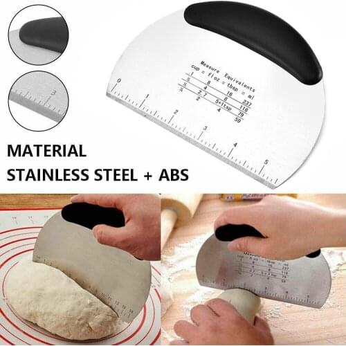 1PC Stainless Steel Metal Griddle Scraper Chopper Great Dough For Pastry Pizza Cutter Supplies baking Dough and as Bread R7O0