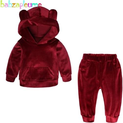 2Piece 1-7Years Spring Fall Kids Clothes Hooded Baby T-shirt+Pants Children Costume Sport Suit Toddler Boys Clothing Sets BC1834