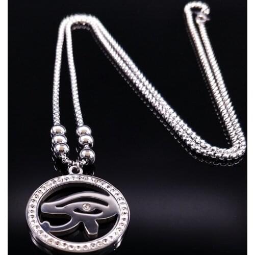 2021 Eye Of Horus Stainless Steel Long Necklaces Jewerly Egypt Eye Of Horus Egyptian Necklaces Jewelry collares bisuteria N17842