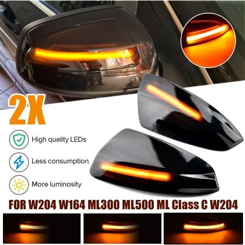 2x LED Dynamic Turn Signal Indicator Light Side Mirror Lights Lamp for Mercedes for Benz W204 W164 ML300 ML500 ML Class C-Class