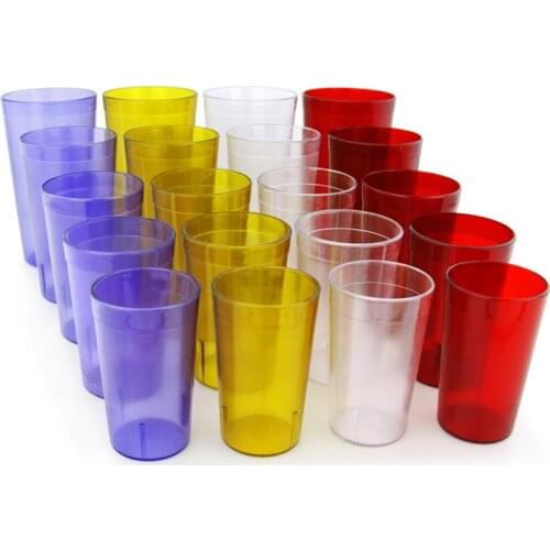 4pcs 9.5/12/16OZ Reusable Resistant Plastic Tumblers Cola Coffee Soda Party Beverage Water Drinking Cup Drink Accessories Bar