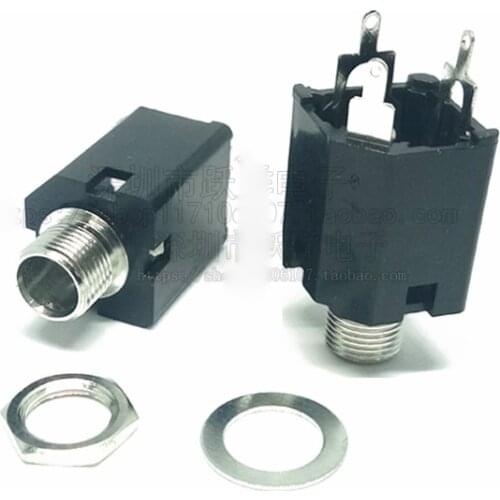 50pcs/lot Audio Jack Guitar PJ-612 PJ612 6.35 6.5mm Female 3Pin 5pin Metal Dual-channel Video socket