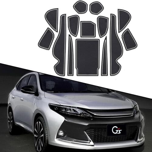 Car Cup Mat Door Gate Slot Pad Storage Box Mat Accessories for Toyota Harrier 60 A Series XU60 2014 2015 2016 Cushion Coaster