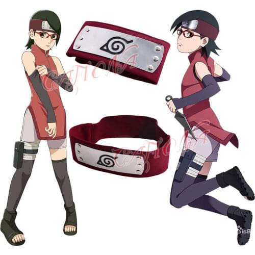 Cafiona Naruto Sarah Uchiha BORUTO Cosplay Costume Accessory Halloween Headband Red