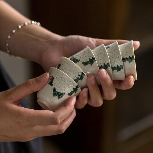 Tea Cup Cup Kung Fu Tea Set Household Personal Cup Simple Teacup Office Master Cup Retro Style Cup Bubble Tea Cup Ceremonial Cup