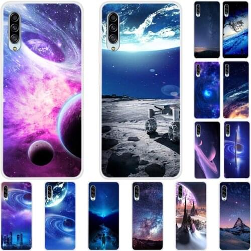 Case For Samsung Galaxy A90 5G Phone Cover Fitness Silicone Back Bumper And Softness TPU With Star Sky Pattern