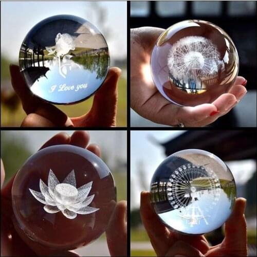 80/100/110mm Photography Glass Crystal Ball Sphere Photography Photo Shooting Props Lens Clear Round Artificial Ball Decor Gift