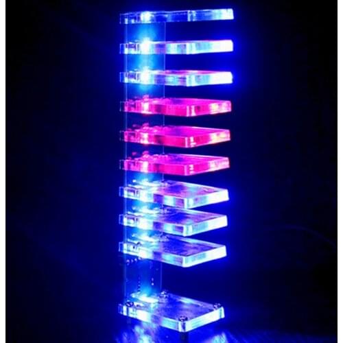 DIY VU Meter 10 Level Column Light LED Professional Electronic Crystal Sound Control Music Spectrum for Home Theater