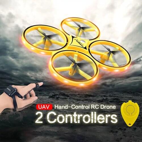 No Camera RC Drone 2.4Ghz 6 Axes LED Light Gravity Sensing Infrared Obstacle Avoidance Watch Control Quadcopter Toy For Kid Gift