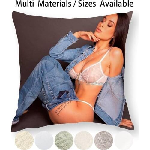 Lana Rhoades Jeans Poster Pillow Case Throw Pillow Cover Cotton Linen Flax Lana Rhoades Bigass Bigtits Sexy Hot Girl Hotgirl