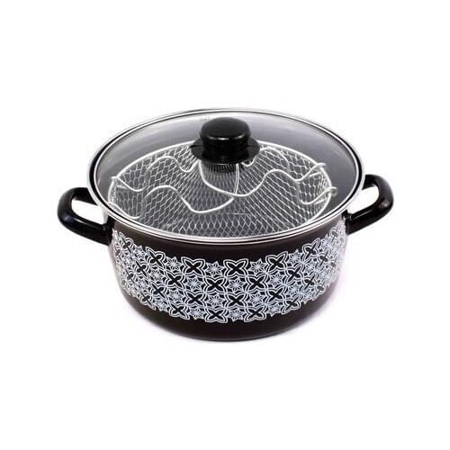 Enameled Glass Cover Deep Fryer Cooker - Essan