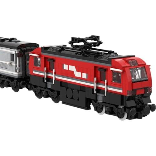 MOC City Transportation Passenger Train Train Building Block Model With Motor Tractor Brick Diy Education Childrens Toy Gift
