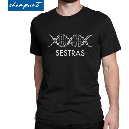 Humor Sestra DNA Orphan Black Clone Club T-Shirts Men O Neck 100% Cotton T Shirts Short Sleeve Tees Gift Idea Clothes