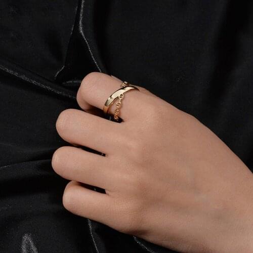 Acheerup Trendy 14K Gold Stainless Steel Open Ring For Women Pig Nose Buckle Ring Lovers Anniversary Jewelry Gifts Free Shipping