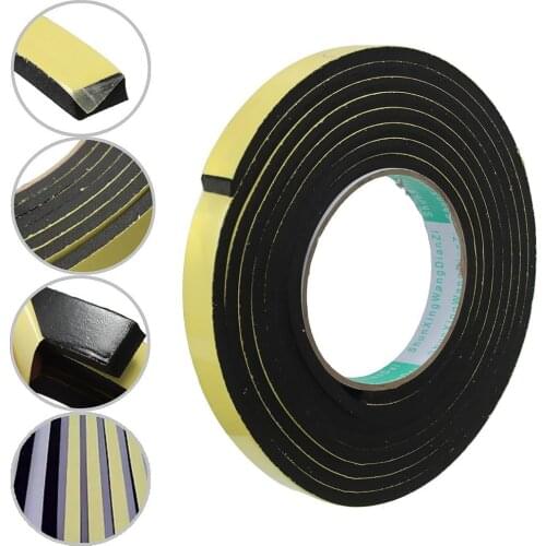 2 Meter 5mm Door Sealing Tape Sticky Stripping Sponge Foam Tape Rubber Single Sided Adhesive EVA Foam Tape Window Seal Strips