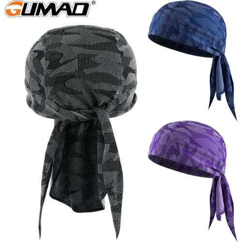 Summer Mesh knitted Breathable Running Cap Sport Pirate Hat Cycling Headgear Workout Head scarf Bike Beanie Riding Hat Women Men
