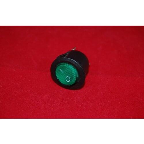 Lot of 5 Pcs Round Green Light Illuminated 2 Position Rocker Switch 3 Pin 120V AC/DC Boat switch