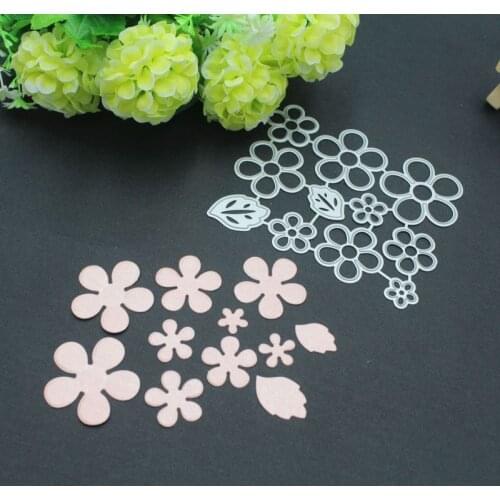Metal Cutting Dies Cut Die Mold 11Pcs Flower Leaves Scrapbook Paper Craft Knife Mould Blade Punch Stencils Dies