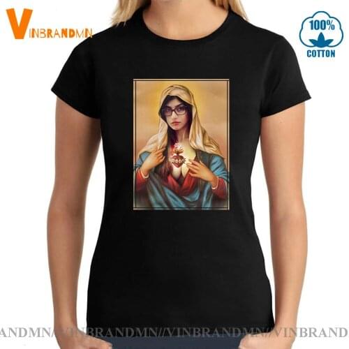 Mia Wallace Tees funny Virgin Mia Khalifa T-Shirt New Lovely Parody design Quentin Tarantino movie Pulp Fiction T Shirt women
