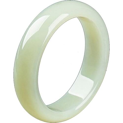 Jade Bangle Natural Genuine White Jade Bracelet Hand-carved Bangle Charm Jewellery Accessories Amulet Men Women Lucky Gifts