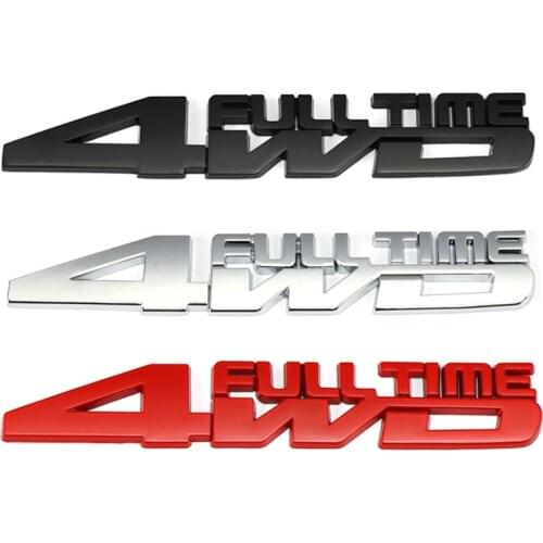 4WD Full Time Logo Emblem Badge Decals Stickers For Toyota Celica GT4 Hummer Land Cruiser Volkswagen Phaeton Passat Ford Focus