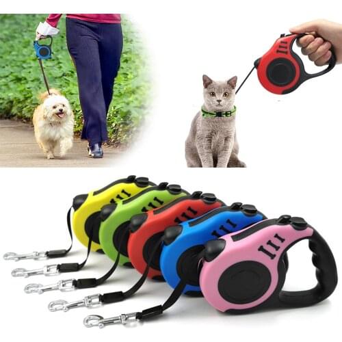 3m 5m Durable Leash Automatic Retractable Nylon Dog Lead Extension Puppy Walking Running Lead Roulette For Dogs