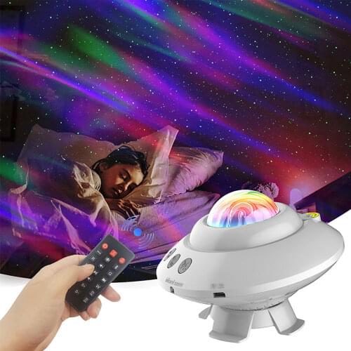 Aurora/Northern Night Light Projector Galaxy Star Projector Bluetooth Music Speaker White Noise Aurora Lamp Projection for Kids