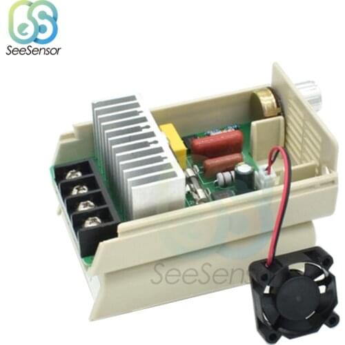 AC 220V 4000W SCR Voltage Regulator temperature Control Board Motor Speed Controller Module Dimmer with Built-in Brushless Fan