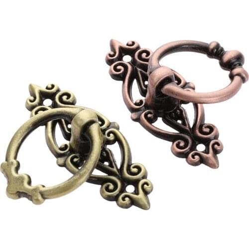 Retro Kitchen Drawer Cabinet Door Handle Furniture Knobs Hardware Cupboard Antique Pull Handles Bronze Zinc Alloy 65*46mm