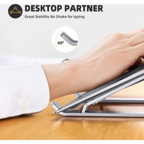 Foldable Adjustable Laptop Stand Holder For MacBook Pro Aluminum Laptop Riser Foldable Portable Notebook Stand For 13/15/17 Inch