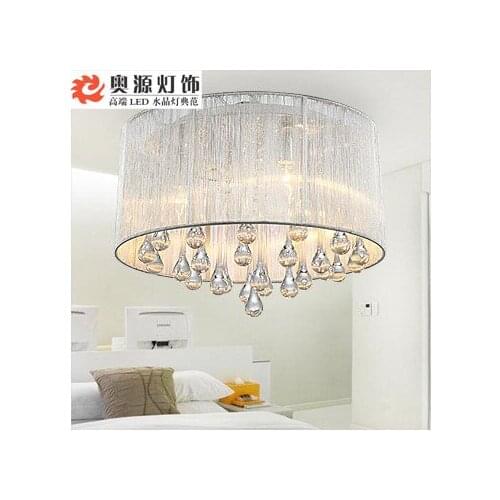 Modern crystal circle pendant light bedroom light romance bedroom hanging lighting