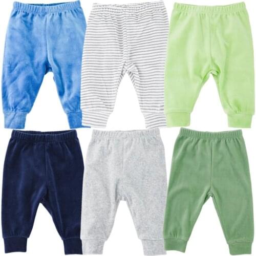 0-12M 6pcs velvet Newborn baby girls pants leggings Toddler Baby Pant winter flannel Infant boy Pants Unisex Baby Gril Trousers