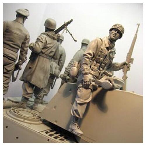 1/16 resin figure soldier model third paratrooper division World War II soldier gk hand to do white model military 139