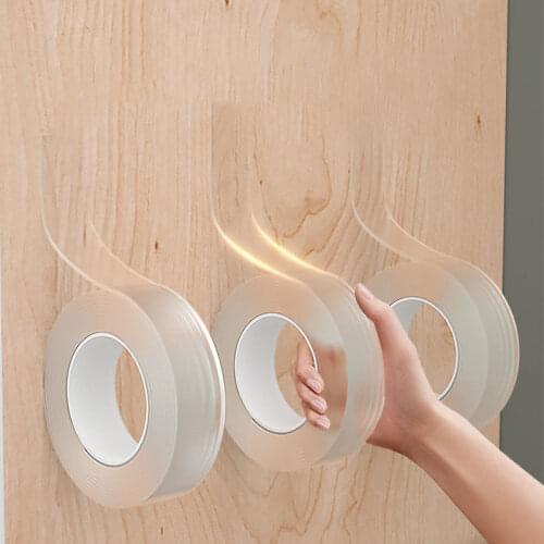 1/3/5M Transparent Nano Tape Reusable Non Marking Double Sided Tape Removable Household Wall Sticker Can Clean Waterproof Tapes